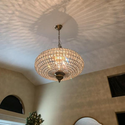 French Empire Vintage Bead Ellipsoid Crystal Chandelier for Living Room/Bedroom