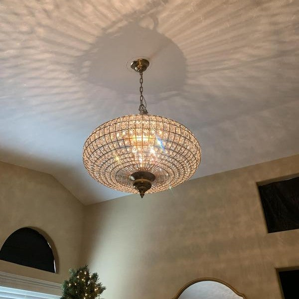 French Empire Vintage Bead Ellipsoid Crystal Chandelier for Living Room/Bedroom