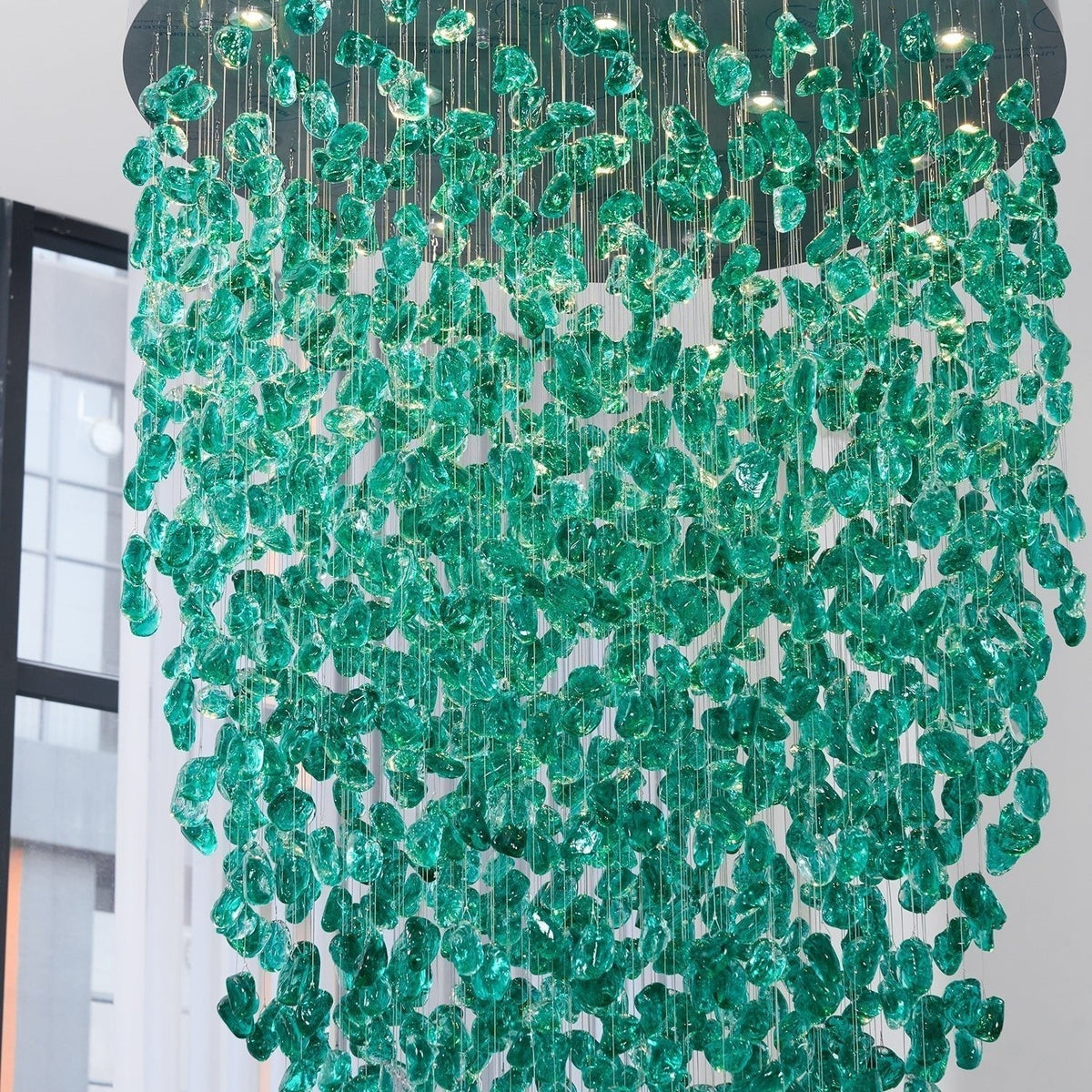 Crystal Stone Crystal Spiral Chandelier
