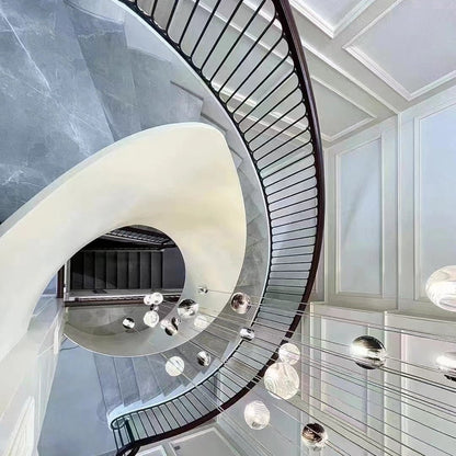 Cosmic Sphere Cascade Glass Chandelier