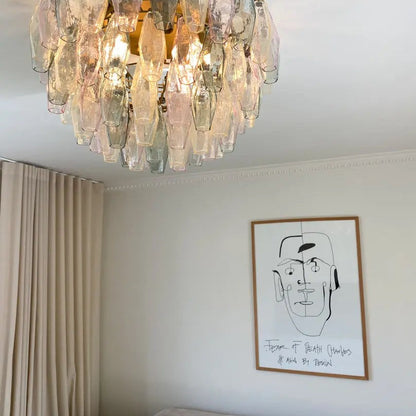 Murano Chandelier – Poliedri – 84 glasses – Multi