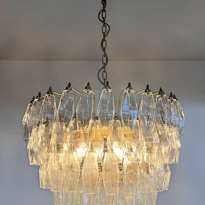 Murano Chandelier – Poliedri – 111 glass – Transparent