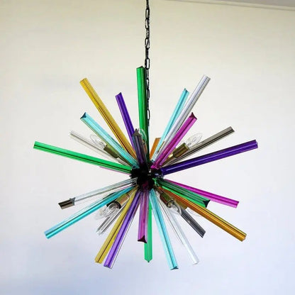 Murano Chandelier – Sputnik – 30 prisms – Multi
