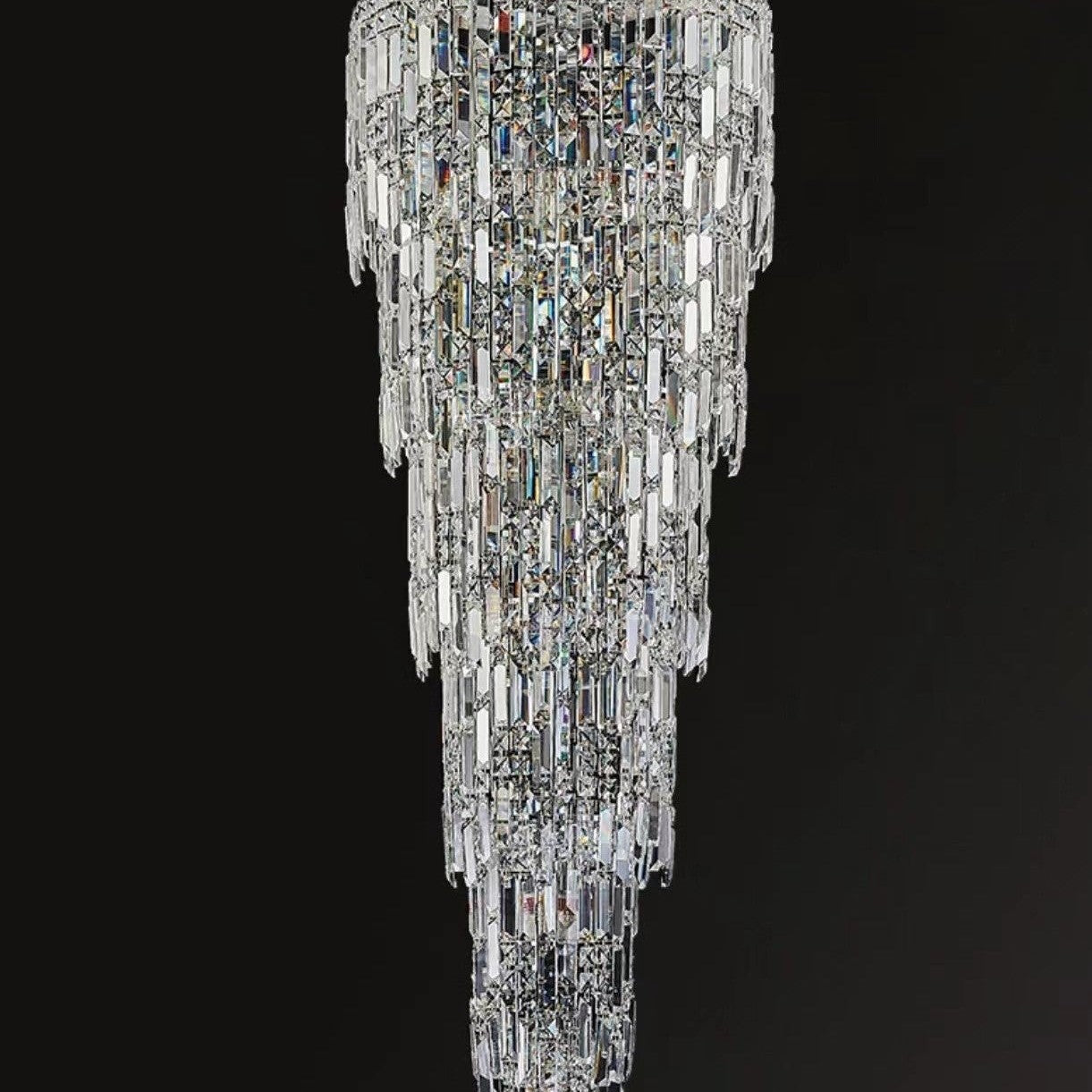 Luxury Large Crystal Chandelier For Hight Ceiling Living Room Long Staircase Light Fixture