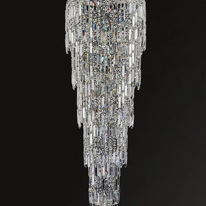 Luxury Large Crystal Chandelier For Hight Ceiling Living Room Long Staircase Light Fixture