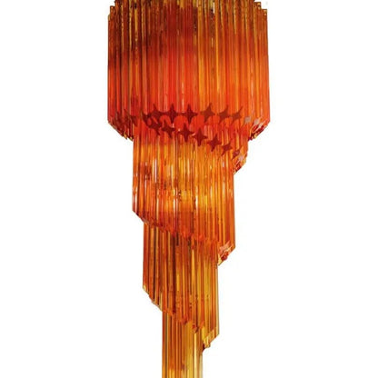 Murano Chandelier – Spiral – 86 prisms – Amber