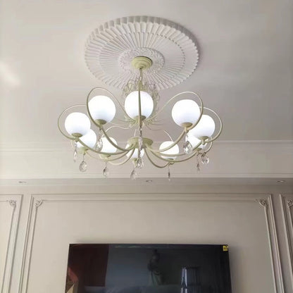French Modern Minimalist Cream Style Dome Chandelier for Living Room/Bedroom