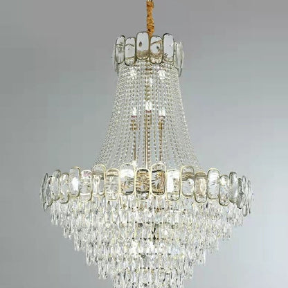 Foyer Staircase Chandelier Luxury K9 Crystal Ceiling Light
