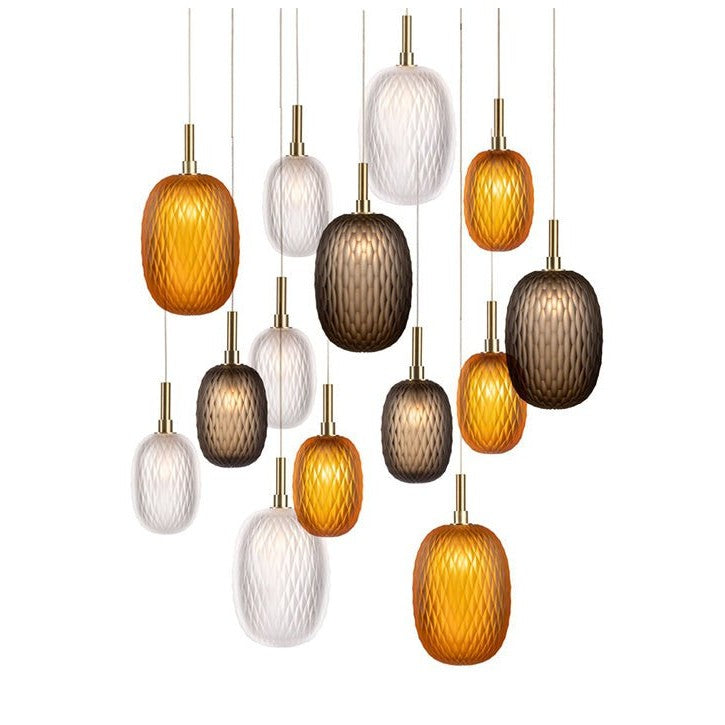 Galaxy Chromatic Gem Drop Spiral  Chandelier