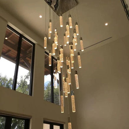 Light Luxury Glacier Bubble Crystsal Chandelier in Gold/Chrome/Black Finish for Staircase/Foyer