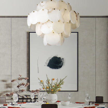 Alabaster Shell Brass Chandelier with 2/3/4/5/6 layer