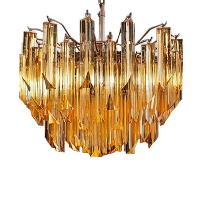 Murano Chandelier – 107 prisms – Yellow