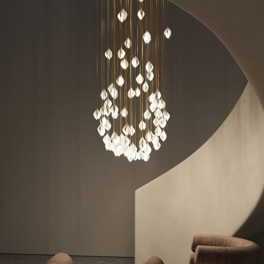 JC Magnolia Blossom Ceramic Pendant Chandelier