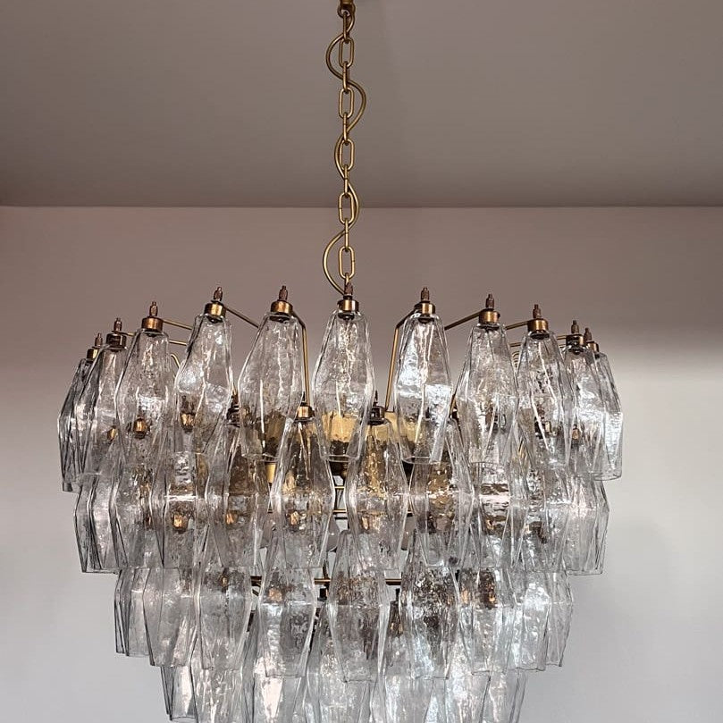 Murano Chandelier – Poliedri – 111 glass – Transparent