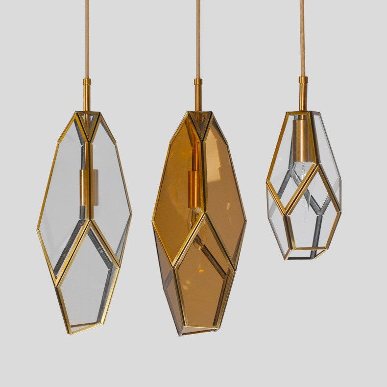 Deniselamp® Gold Art Deco Diamond Pendant Lamp & Chandelier