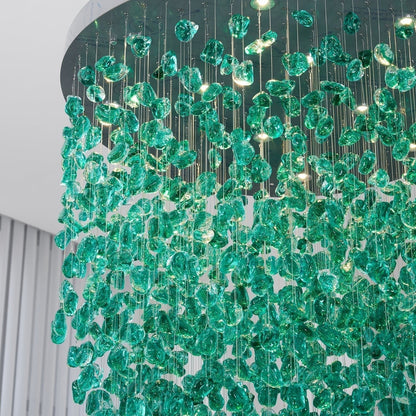 Crystal Stone Crystal Spiral Chandelier