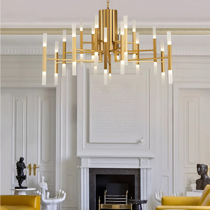 Deniselamp® Gold/Black Postmodern LED Chandelier For Living Room, Lobby, Restaurant