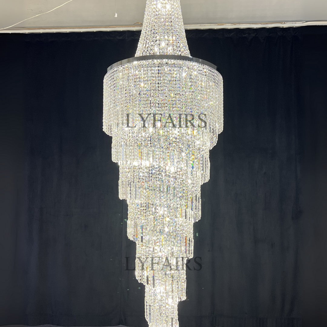 Modern Crystal Tassel Chandelier for Foyer/Staircase