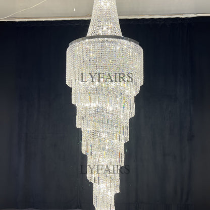 Modern Crystal Tassel Chandelier for Foyer/Staircase