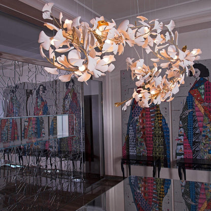 Gingko Ceramic Branch Chandelier E