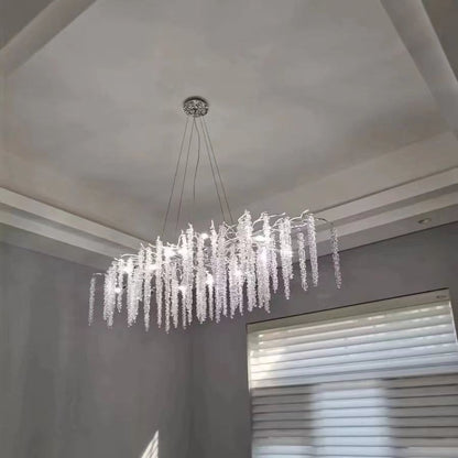 Branch Style Ceiling Light Crystal icicle Chandelier For Dining Table for Modern Home