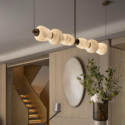 Alabaster Pebble Linear Chandelier