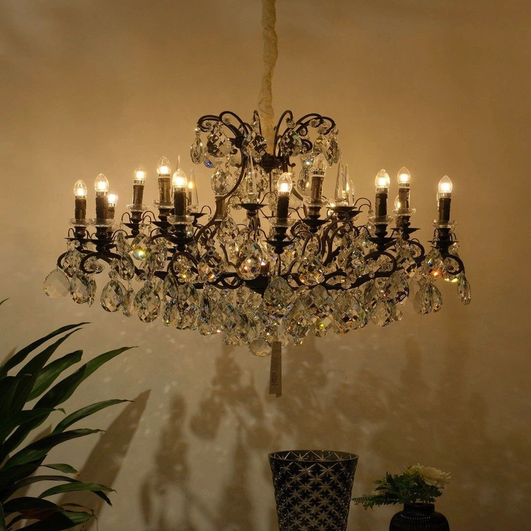 Classic European-style New Crystal Chandelier in Black Finish