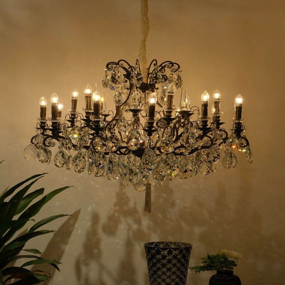 Classic European-style New Crystal Chandelier in Black Finish