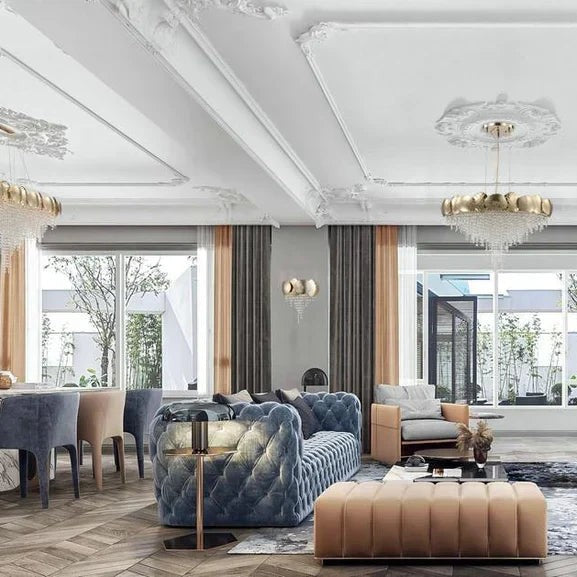 Amadeo Oval Brass Crystal Chandelier