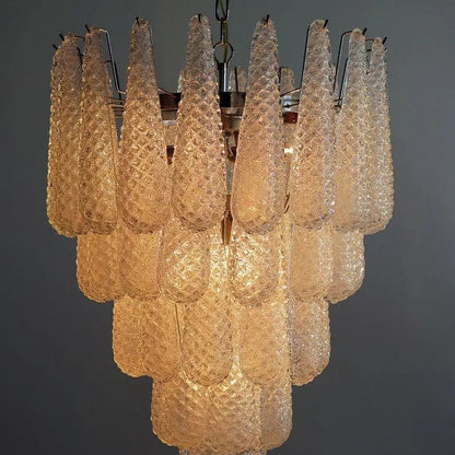 Murano Chandelier – Drop – 52 glasses – Transparent