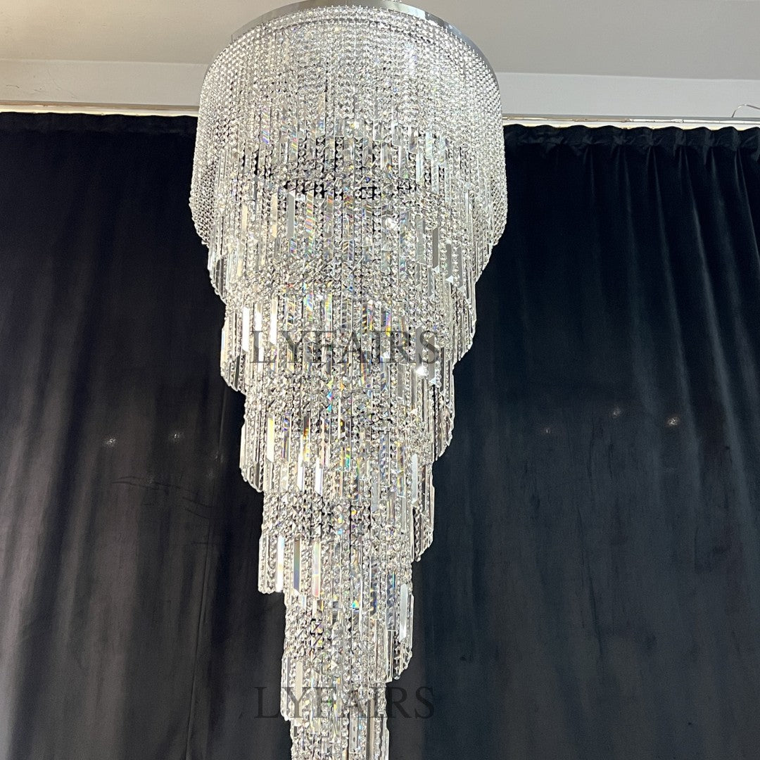 Modern Crystal Tassel Chandelier for Foyer/Staircase