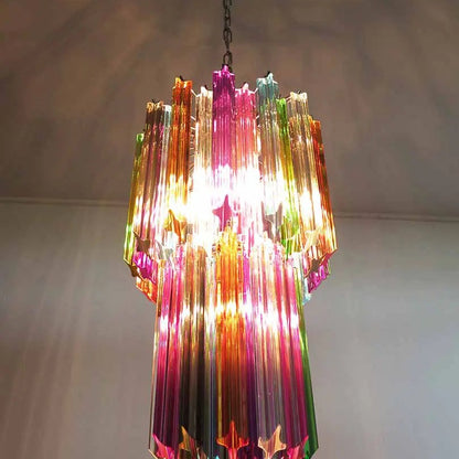 Murano Chandelier – Quadriedri – 46 prisms – Multi
