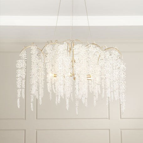 Cascading Crystal Branch Six-Light Chandelier