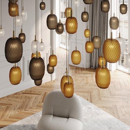 Galaxy Chromatic Gem Drop Spiral  Chandelier