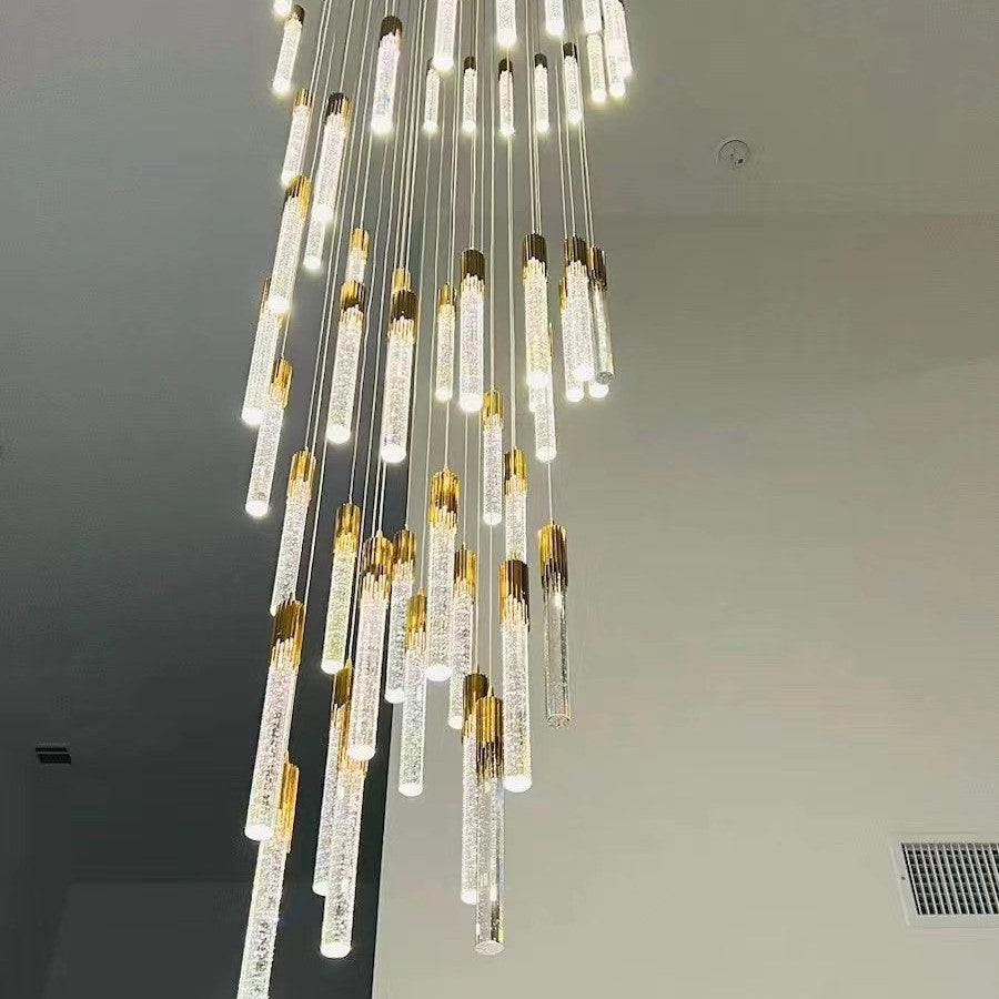 Modern Stair Light Foyer Staircase Hall Ceiling Lamps Spiral Stair Chandelier Crystal Droplight Luxury Hall Decoration Lights