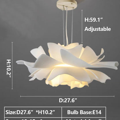 2024 New Arrival  Single White Flower Ceiling Light For Kitchen Dining Room Table