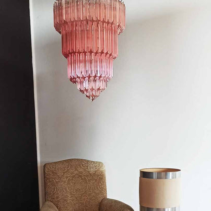 Murano Chandelier – 112 prisms – Pink