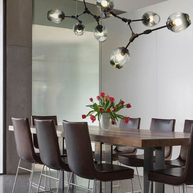 Extra Large Industrial Fashion Branch Multiple Glass Pendant Chandelier for Living/Dining Room
