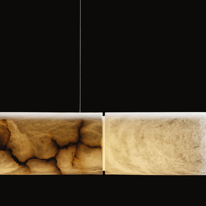 Cylindrical Alabaster Linear Chandelier