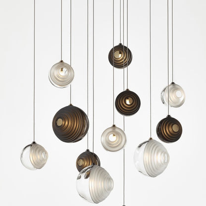 Cosmic Sphere Cascade Glass Chandelier