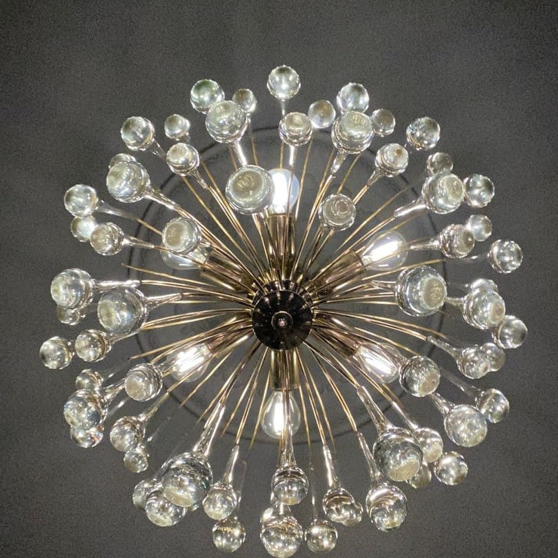 Vintage – Murano chandelier – Teardrop – 68 drops – Clear