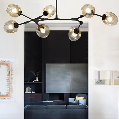 Extra Large Industrial Fashion Branch Multiple Glass Pendant Chandelier for Living/Dining Room