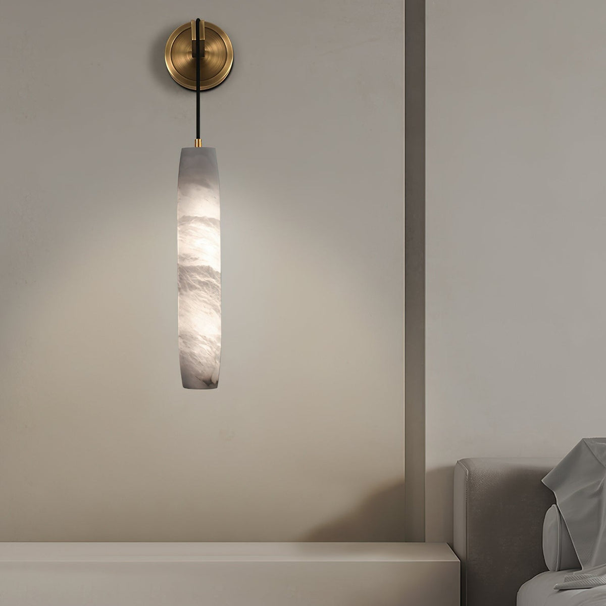 Wrenna Alabaster Flute Wall Lamp