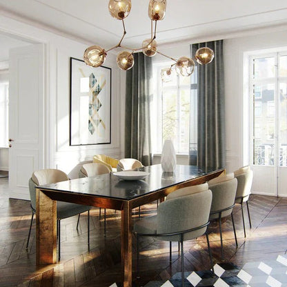 Modern Sputnik Smoky Gray/Amber Glass Branch Chandelier for Kitchen Island/Dining Room