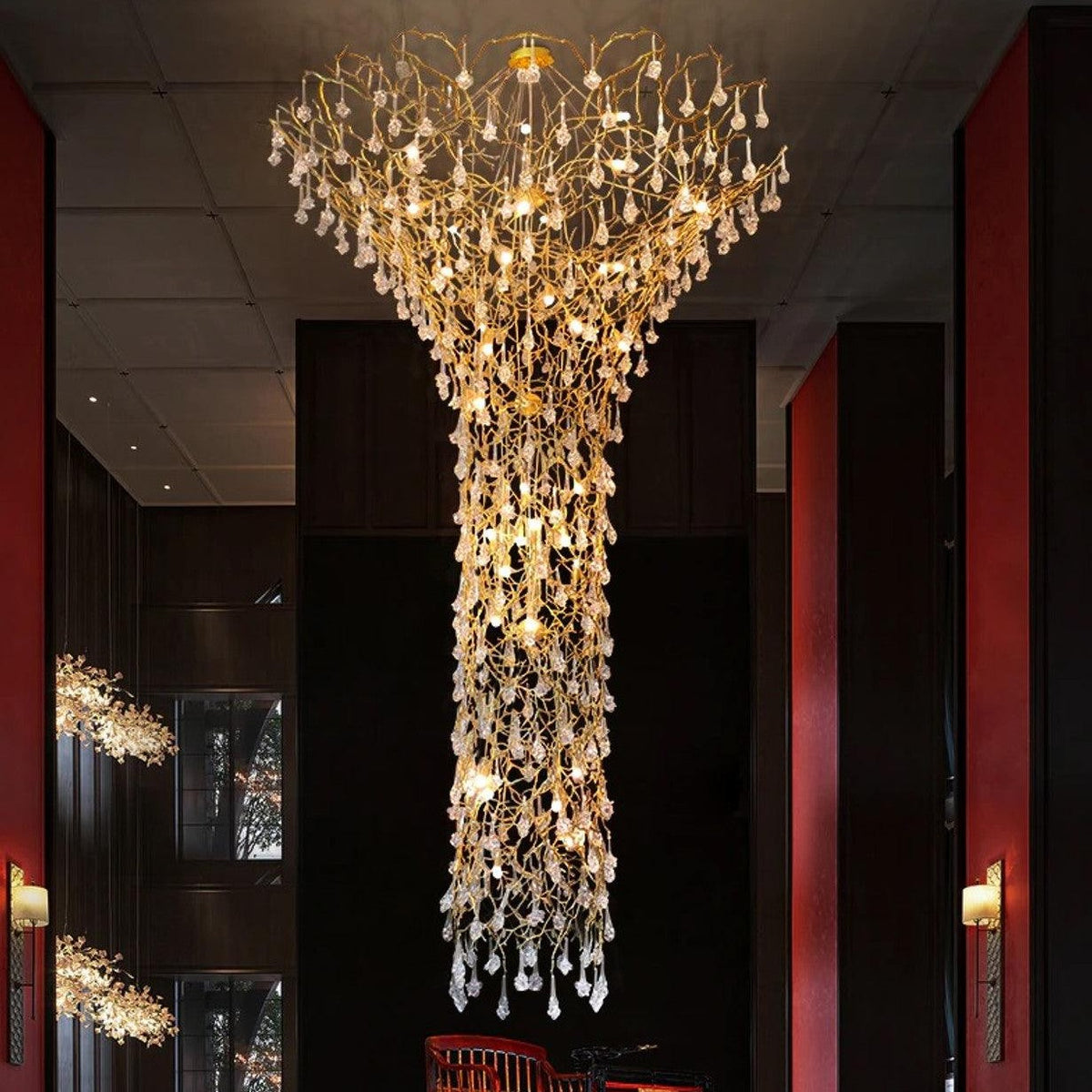 Tree Branch Staircase Chandelier