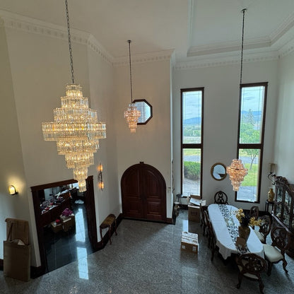 Celestia Luxury Crystal Chandelier | 63-Light Modern Foyer Lighting for High Ceilings 58H