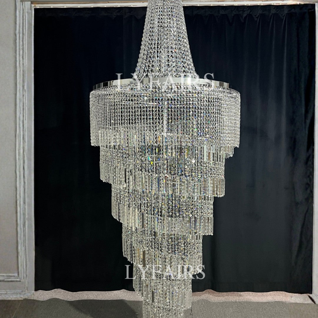 Modern Crystal Tassel Chandelier for Foyer/Staircase