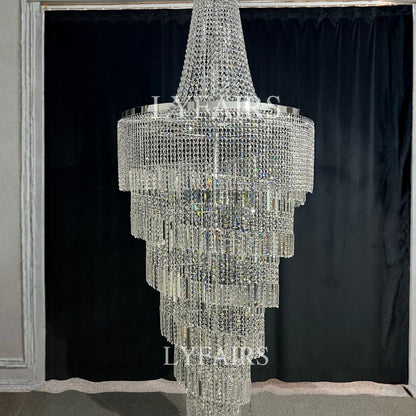 Modern Crystal Tassel Chandelier for Foyer/Staircase
