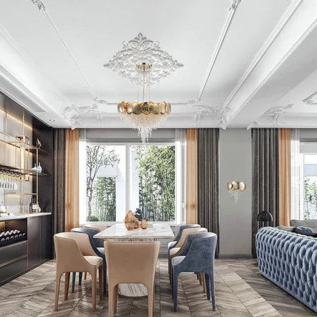 Amadeo Oval Brass Crystal Chandelier