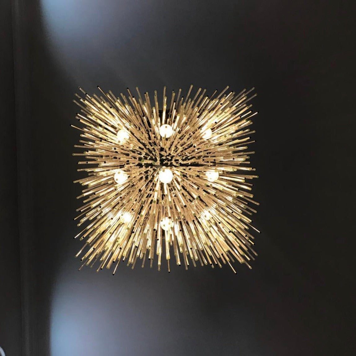 Cascade Glass Rectangular Chandelier 54"